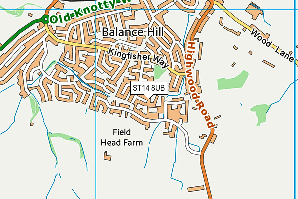 ST14 8UB map - OS VectorMap District (Ordnance Survey)