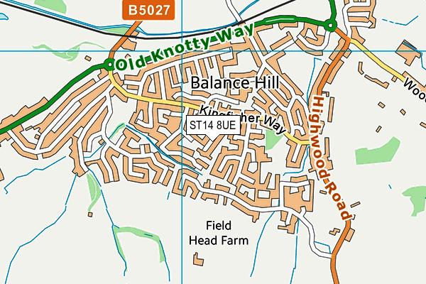 ST14 8UE map - OS VectorMap District (Ordnance Survey)