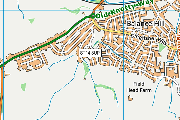 ST14 8UP map - OS VectorMap District (Ordnance Survey)