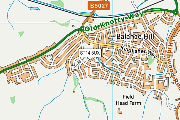 ST14 8UX map - OS VectorMap District (Ordnance Survey)
