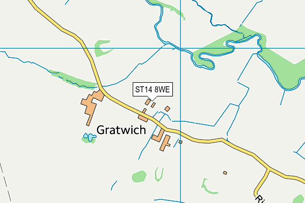 ST14 8WE map - OS VectorMap District (Ordnance Survey)