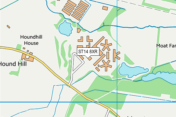 ST14 8XR map - OS VectorMap District (Ordnance Survey)