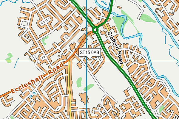 ST15 0AB map - OS VectorMap District (Ordnance Survey)