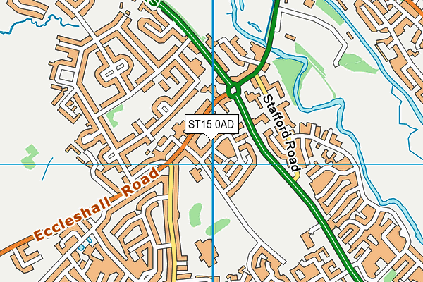 ST15 0AD map - OS VectorMap District (Ordnance Survey)