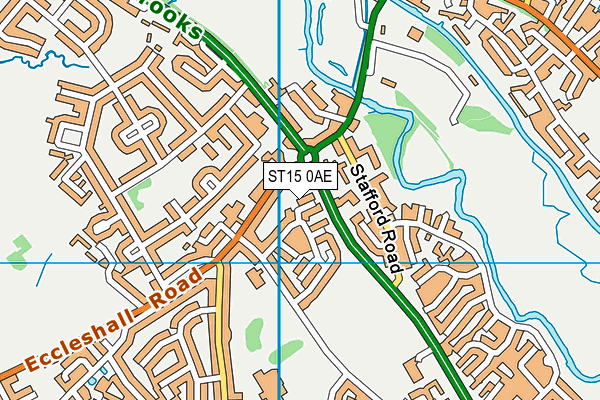 ST15 0AE map - OS VectorMap District (Ordnance Survey)