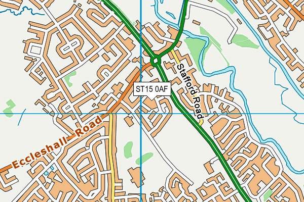 ST15 0AF map - OS VectorMap District (Ordnance Survey)