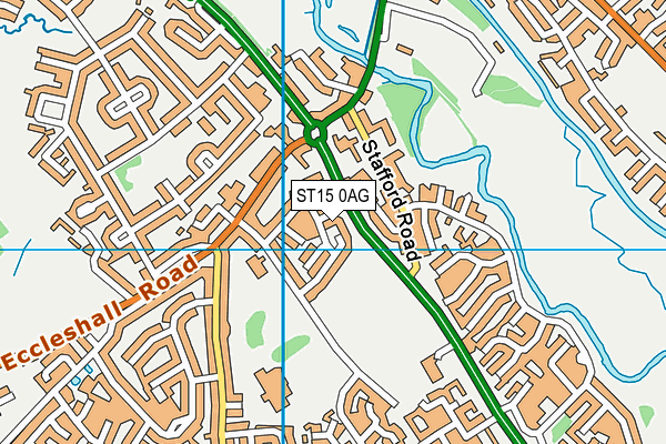 ST15 0AG map - OS VectorMap District (Ordnance Survey)