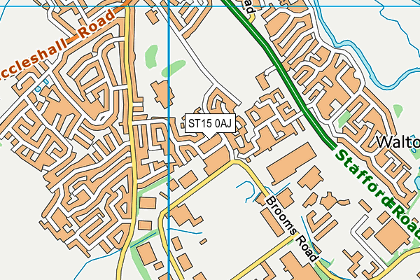 ST15 0AJ map - OS VectorMap District (Ordnance Survey)