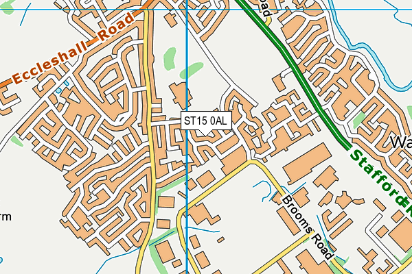 ST15 0AL map - OS VectorMap District (Ordnance Survey)