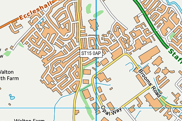 ST15 0AP map - OS VectorMap District (Ordnance Survey)