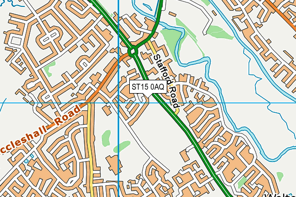 ST15 0AQ map - OS VectorMap District (Ordnance Survey)