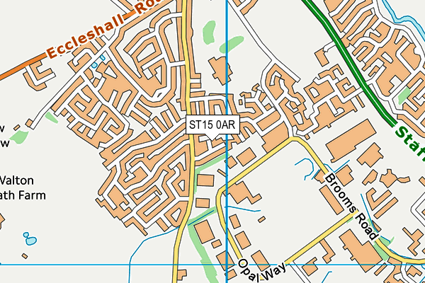 ST15 0AR map - OS VectorMap District (Ordnance Survey)