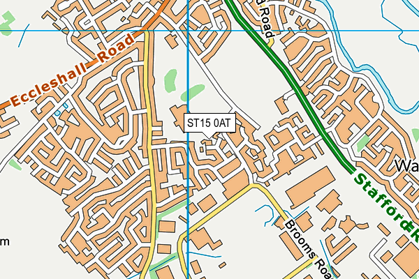 ST15 0AT map - OS VectorMap District (Ordnance Survey)