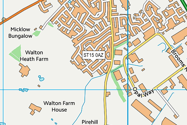ST15 0AZ map - OS VectorMap District (Ordnance Survey)
