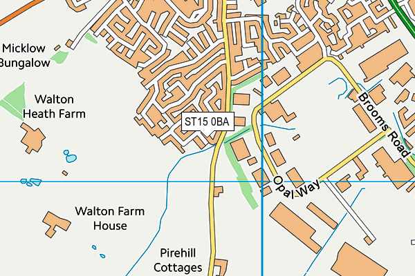 ST15 0BA map - OS VectorMap District (Ordnance Survey)
