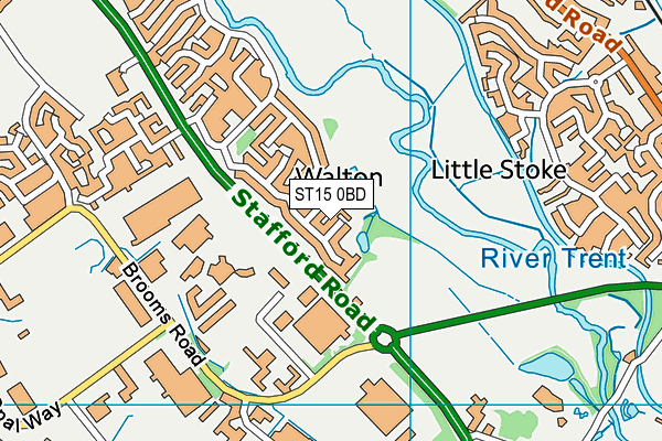 ST15 0BD map - OS VectorMap District (Ordnance Survey)