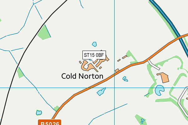 ST15 0BF map - OS VectorMap District (Ordnance Survey)