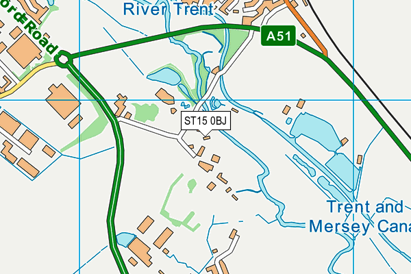 ST15 0BJ map - OS VectorMap District (Ordnance Survey)