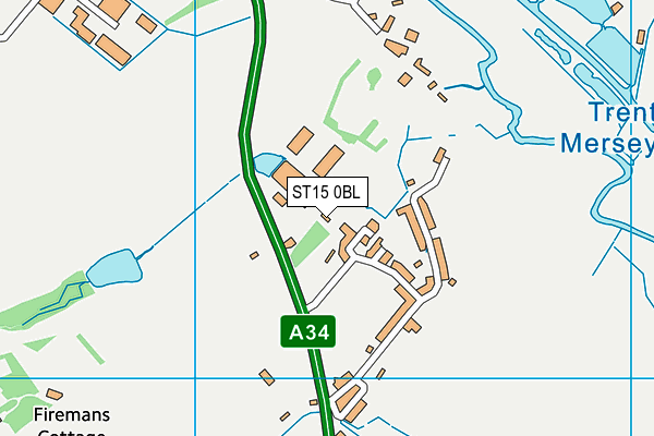 ST15 0BL map - OS VectorMap District (Ordnance Survey)