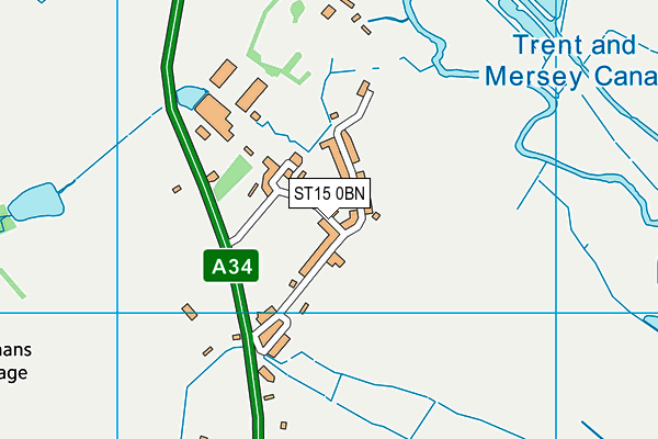 ST15 0BN map - OS VectorMap District (Ordnance Survey)