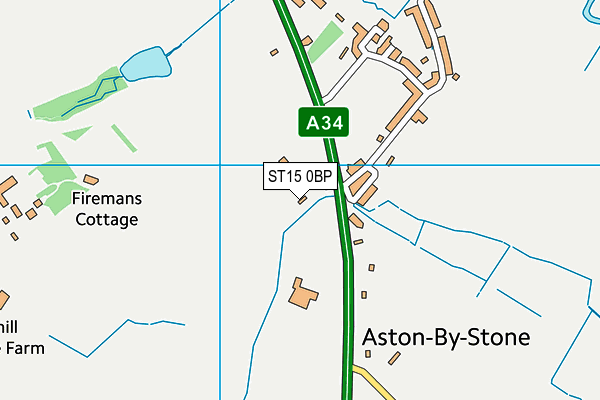 ST15 0BP map - OS VectorMap District (Ordnance Survey)