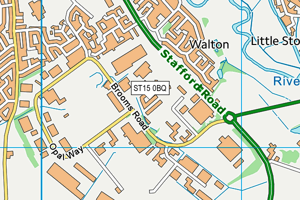 ST15 0BQ map - OS VectorMap District (Ordnance Survey)