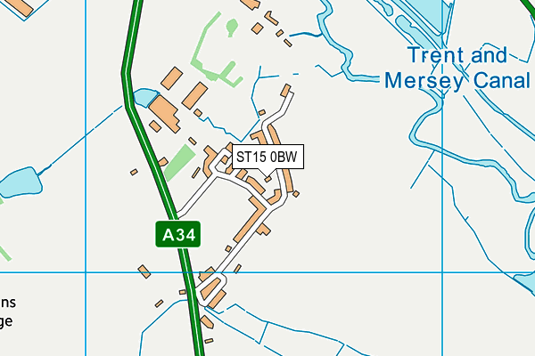 ST15 0BW map - OS VectorMap District (Ordnance Survey)