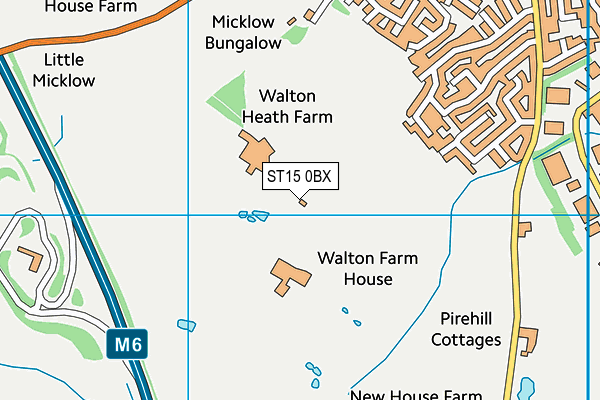 ST15 0BX map - OS VectorMap District (Ordnance Survey)