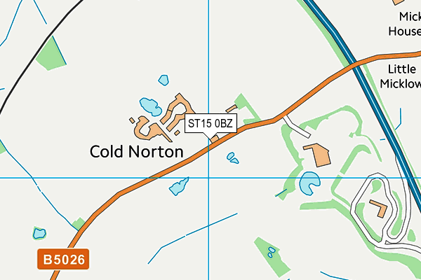 ST15 0BZ map - OS VectorMap District (Ordnance Survey)