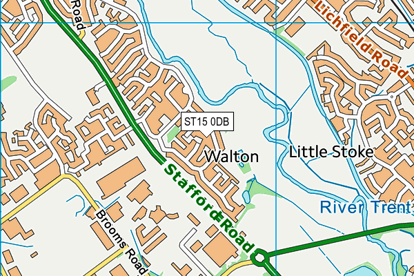 ST15 0DB map - OS VectorMap District (Ordnance Survey)