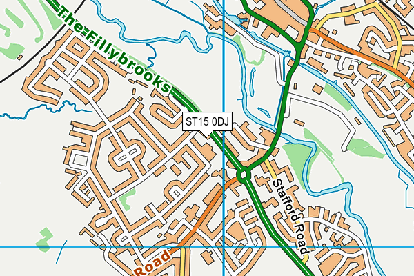 ST15 0DJ map - OS VectorMap District (Ordnance Survey)