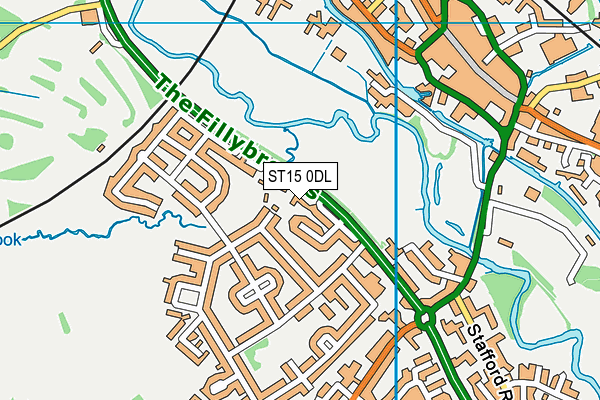 ST15 0DL map - OS VectorMap District (Ordnance Survey)