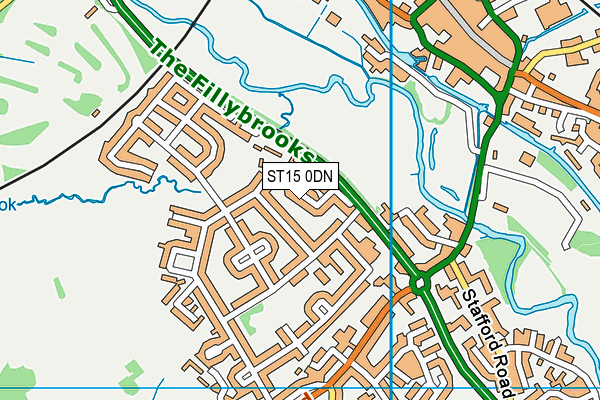 ST15 0DN map - OS VectorMap District (Ordnance Survey)