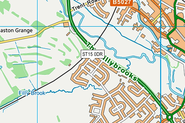 ST15 0DR map - OS VectorMap District (Ordnance Survey)