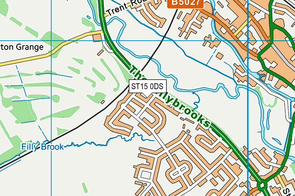 ST15 0DS map - OS VectorMap District (Ordnance Survey)