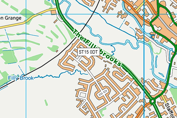 ST15 0DT map - OS VectorMap District (Ordnance Survey)