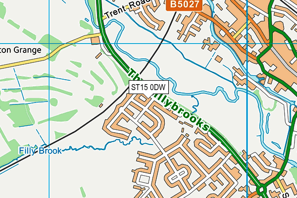 ST15 0DW map - OS VectorMap District (Ordnance Survey)