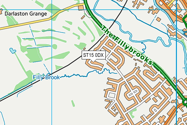 ST15 0DX map - OS VectorMap District (Ordnance Survey)