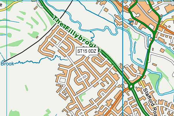 ST15 0DZ map - OS VectorMap District (Ordnance Survey)