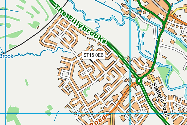 ST15 0EB map - OS VectorMap District (Ordnance Survey)