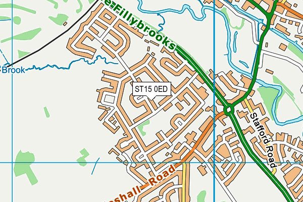 ST15 0ED map - OS VectorMap District (Ordnance Survey)