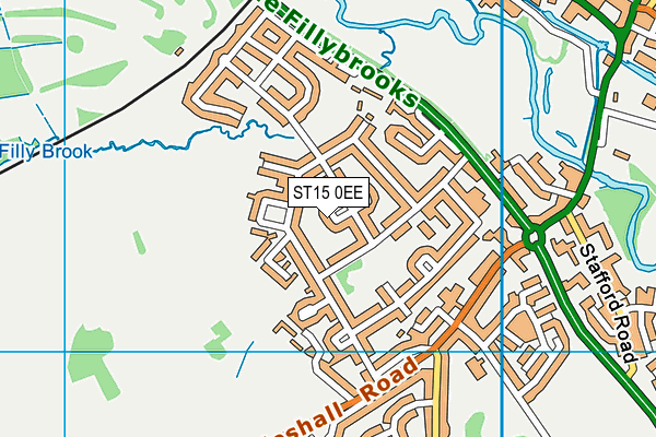 ST15 0EE map - OS VectorMap District (Ordnance Survey)