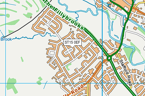 ST15 0EF map - OS VectorMap District (Ordnance Survey)