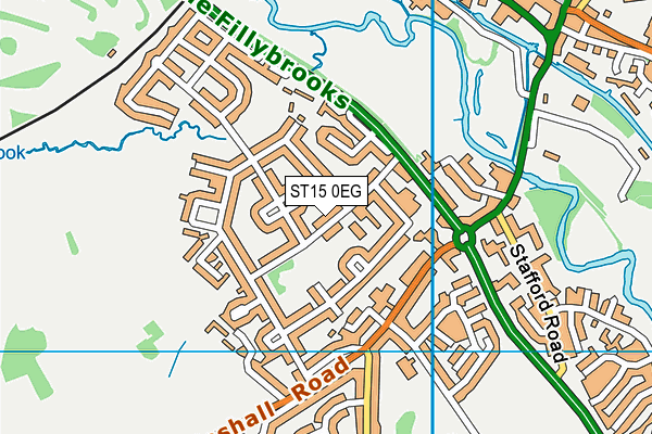 ST15 0EG map - OS VectorMap District (Ordnance Survey)