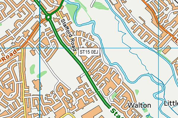 ST15 0EJ map - OS VectorMap District (Ordnance Survey)