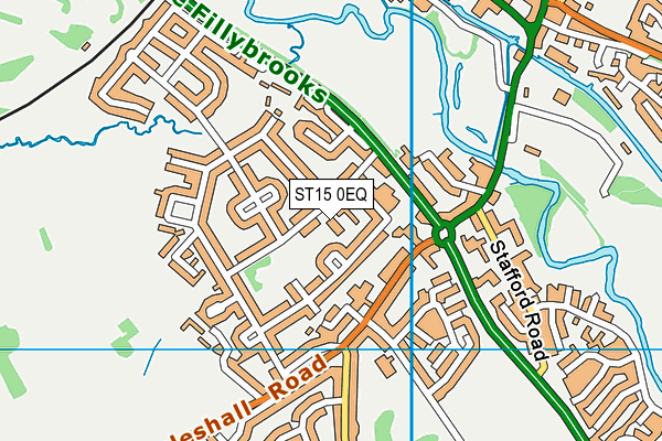 ST15 0EQ map - OS VectorMap District (Ordnance Survey)