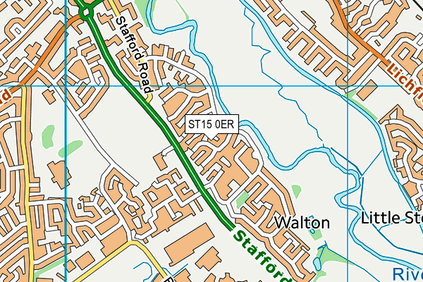 ST15 0ER map - OS VectorMap District (Ordnance Survey)