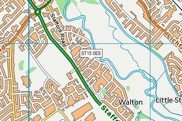 ST15 0ES map - OS VectorMap District (Ordnance Survey)