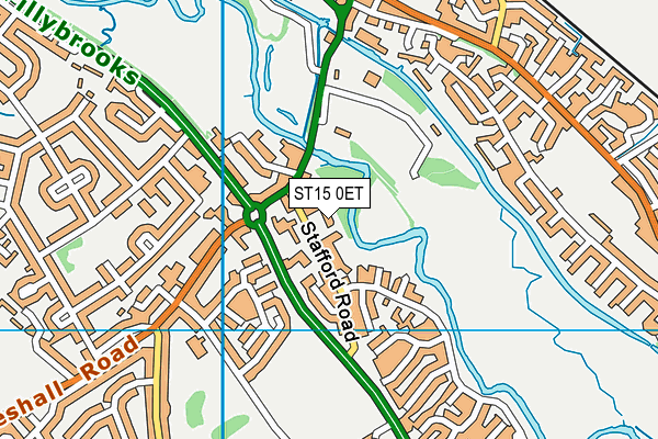 ST15 0ET map - OS VectorMap District (Ordnance Survey)