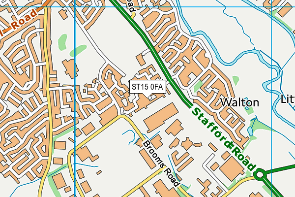 ST15 0FA map - OS VectorMap District (Ordnance Survey)